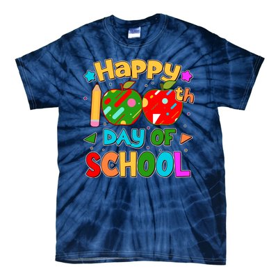 Cute Colorful Happy 100th Day Of School Tie-Dye T-Shirt