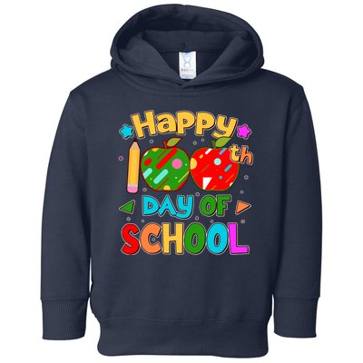 Cute Colorful Happy 100th Day Of School Toddler Hoodie