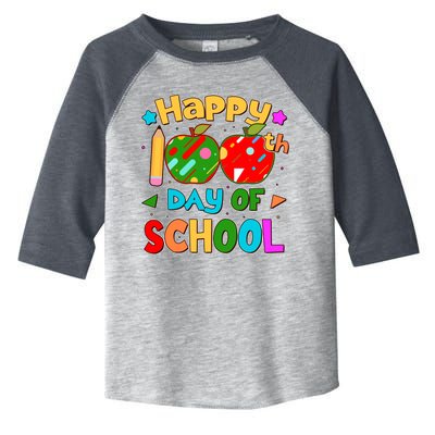 Cute Colorful Happy 100th Day Of School Toddler Fine Jersey T-Shirt