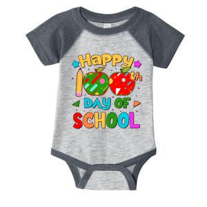 Cute Colorful Happy 100th Day Of School Infant Baby Jersey Bodysuit