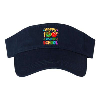 Cute Colorful Happy 100th Day Of School Valucap Bio-Washed Visor