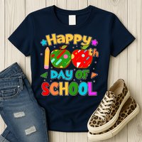 Cute Colorful Happy 100th Day Of School Womens T-Shirt