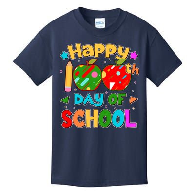 Cute Colorful Happy 100th Day Of School Kids T-Shirt