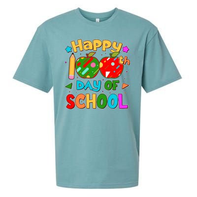 Cute Colorful Happy 100th Day Of School Sueded Cloud Jersey T-Shirt