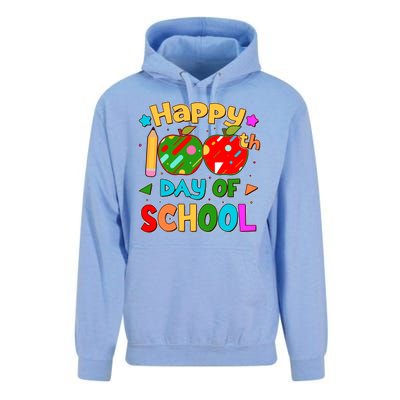 Cute Colorful Happy 100th Day Of School Unisex Surf Hoodie