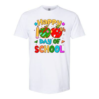 Cute Colorful Happy 100th Day Of School Softstyle CVC T-Shirt