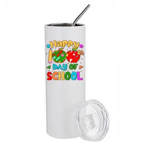 Cute Colorful Happy 100th Day Of School Stainless Steel Tumbler