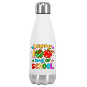 Cute Colorful Happy 100th Day Of School Stainless Steel Insulated Water Bottle