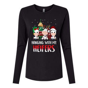 Cow Christmas Hanging With My Heifers Santa Deer Cows Outfit Womens Cotton Relaxed Long Sleeve T-Shirt