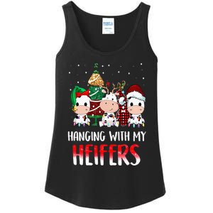 Cow Christmas Hanging With My Heifers Santa Deer Cows Outfit Ladies Essential Tank