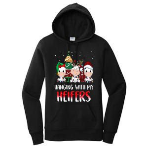 Cow Christmas Hanging With My Heifers Santa Deer Cows Outfit Women's Pullover Hoodie