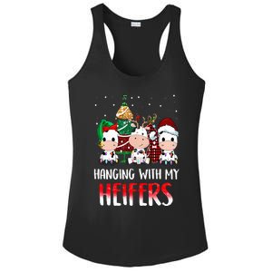 Cow Christmas Hanging With My Heifers Santa Deer Cows Outfit Ladies PosiCharge Competitor Racerback Tank