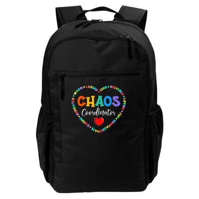 Chaos Coordinator Heart Funny First Day Of School Daily Commute Backpack