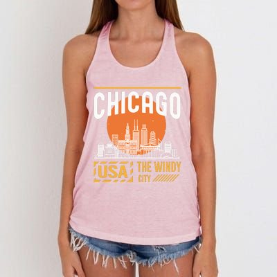 Chicago Women's Knotted Racerback Tank