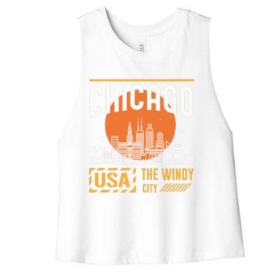 Chicago Women's Racerback Cropped Tank