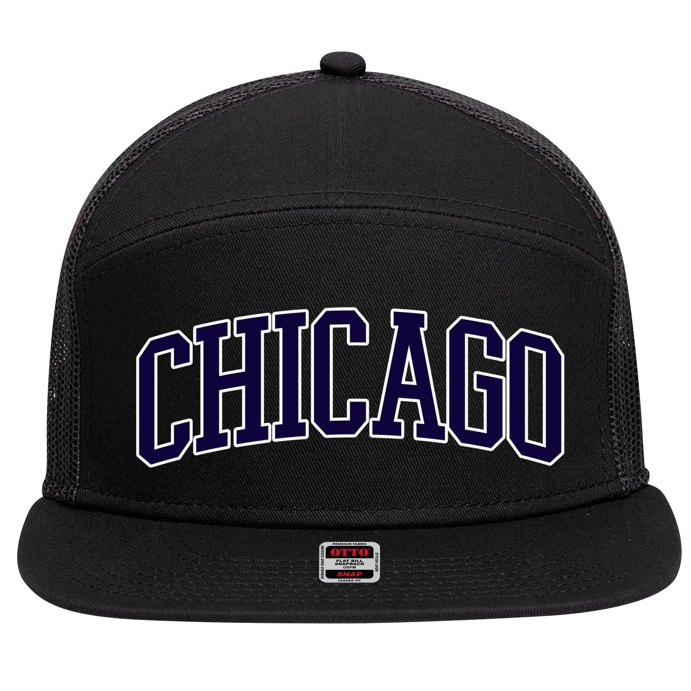 CHICAGO 7 Panel Mesh Trucker Snapback Hat