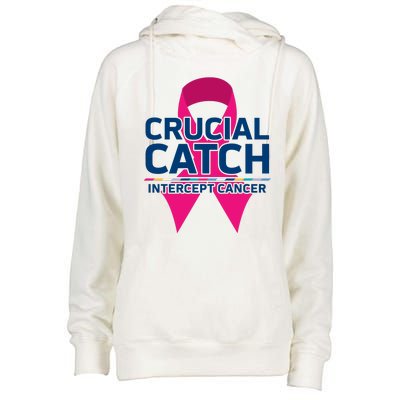 Crucial Catch Intercept Cancer Womens Funnel Neck Pullover Hood