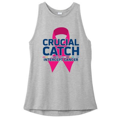 Crucial Catch Intercept Cancer Ladies PosiCharge Tri-Blend Wicking Tank