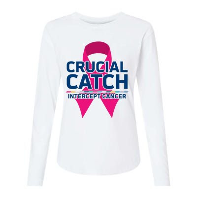 Crucial Catch Intercept Cancer Womens Cotton Relaxed Long Sleeve T-Shirt