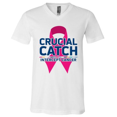 Crucial Catch Intercept Cancer V-Neck T-Shirt