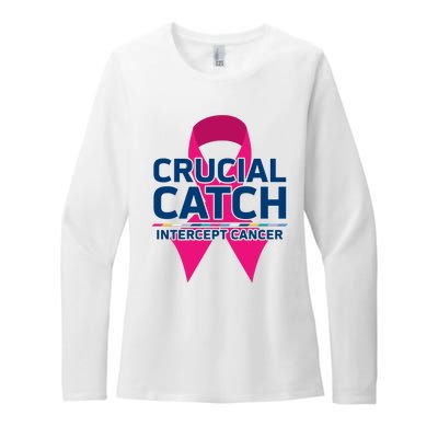 Crucial Catch Intercept Cancer Womens CVC Long Sleeve Shirt