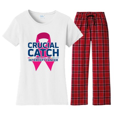 Crucial Catch Intercept Cancer Women's Flannel Pajama Set