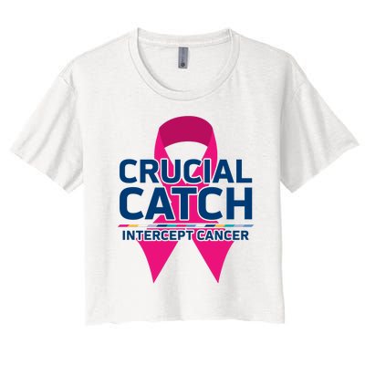 Crucial Catch Intercept Cancer Women's Crop Top Tee