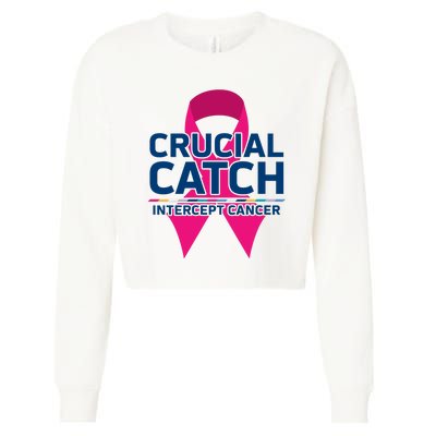 Crucial Catch Intercept Cancer Cropped Pullover Crew