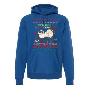 Christmas Cat It´S Fine I´M Fine Everything Is Fine Gift Premium Hoodie