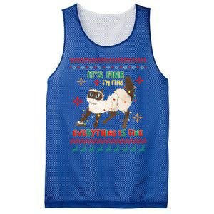 Christmas Cat It´S Fine I´M Fine Everything Is Fine Gift Mesh Reversible Basketball Jersey Tank