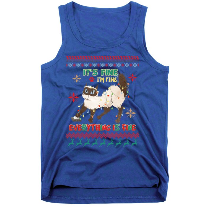 Christmas Cat It´S Fine I´M Fine Everything Is Fine Gift Tank Top