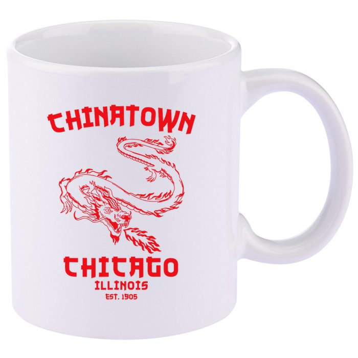 Chicago Chinatown Illinois Chinese American Loop South Side 11oz C Handle Ceramic Mug