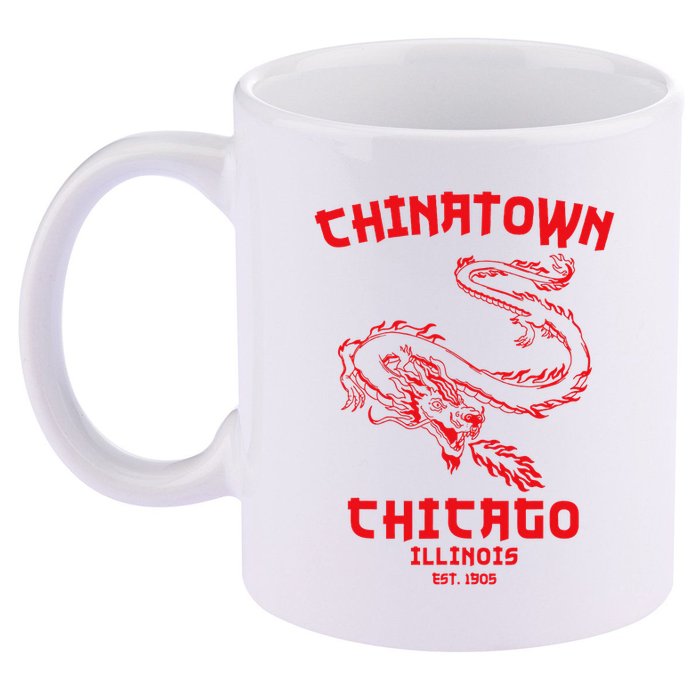 Chicago Chinatown Illinois Chinese American Loop South Side 11oz C Handle Ceramic Mug