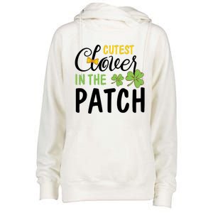 Cutest Clover In The Patch Womens Funnel Neck Pullover Hood