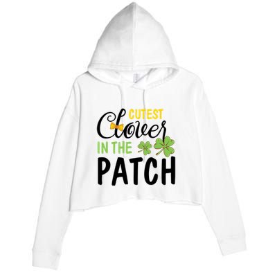 Cutest Clover In The Patch Crop Fleece Hoodie