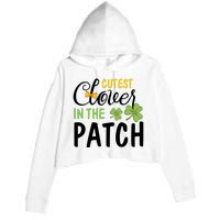 Cutest Clover In The Patch Crop Fleece Hoodie