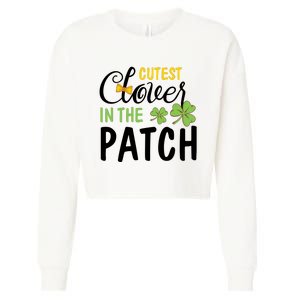 Cutest Clover In The Patch Cropped Pullover Crew