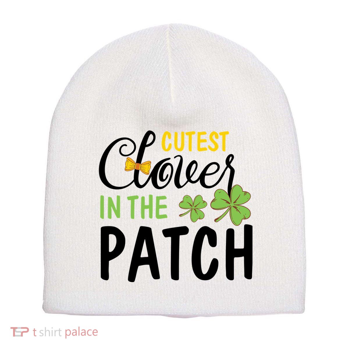 Cutest Clover In The Patch Short Acrylic Beanie