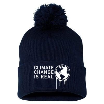 Climate Change Is Real Pom Pom 12in Knit Beanie