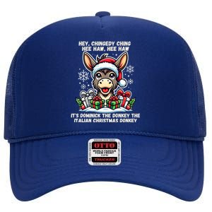 Cute Christmas Italian Christmas Donkey Dominick The Donkey Gift High Crown Mesh Back Trucker Hat