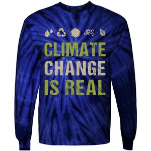 Climate Change Is Real Recycle Global Warming Earth Day Gift Tie-Dye Long Sleeve Shirt