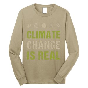 Climate Change Is Real Recycle Global Warming Earth Day Gift Long Sleeve Shirt