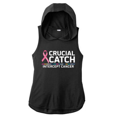 Crucial Catch Intercept Cancer Awareness Ladies PosiCharge Tri-Blend Wicking Draft Hoodie Tank