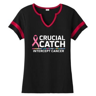 Crucial Catch Intercept Cancer Awareness Ladies Halftime Notch Neck Tee