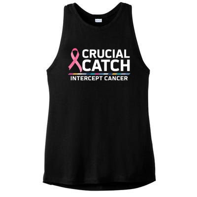 Crucial Catch Intercept Cancer Awareness Ladies PosiCharge Tri-Blend Wicking Tank