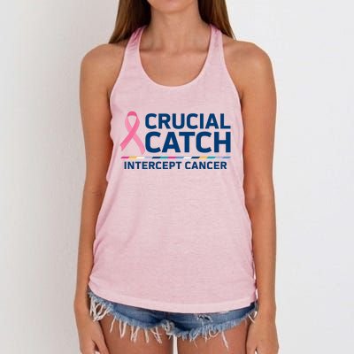 Crucial Catch Intercept Cancer Awareness Women's Knotted Racerback Tank