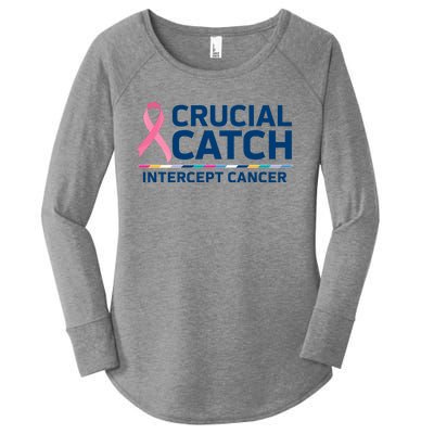 Crucial Catch Intercept Cancer Awareness Women's Perfect Tri Tunic Long Sleeve Shirt