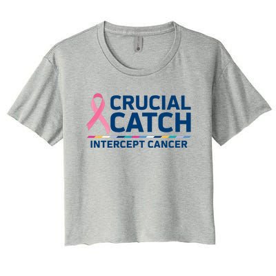 Crucial Catch Intercept Cancer Awareness Women's Crop Top Tee