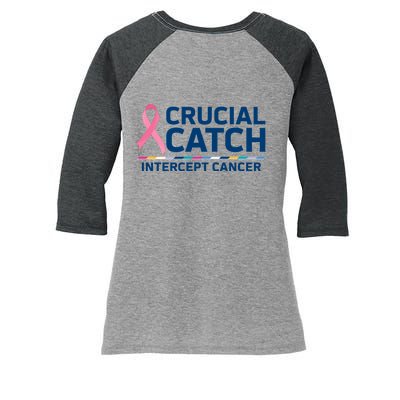 Crucial Catch Intercept Cancer Awareness Women's Tri-Blend 3/4-Sleeve Raglan Shirt