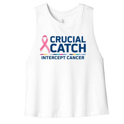 Crucial Catch Intercept Cancer Awareness Women's Racerback Cropped Tank